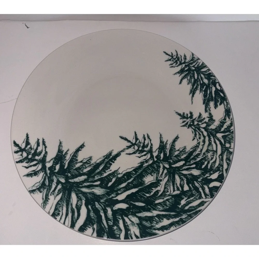 Royal Norfolk Evergreen Tree Christmas Dinner Salad Plates 10.5in Farmhouse
